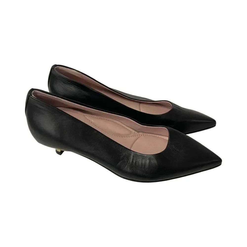 Ayelet by Naot Womens Leather Pumps Heels EU 38 US 7 Black Gold heel Pointed New